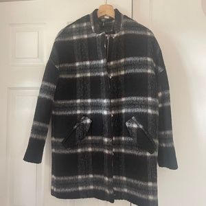 H&M Coat Black and white